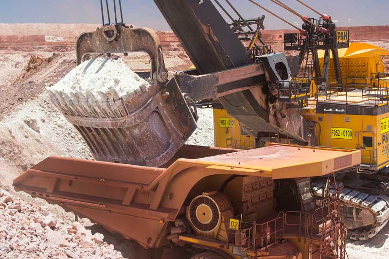 Archive official photograph of a loading shovel and haul truck operating at Kumba Iron Ore’s actual Sishen mine in the Northern Cape